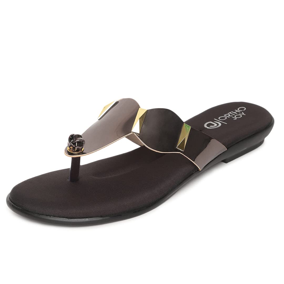 ORTHO JOY Fancy doctor slippers | Soft and stylish chappal for women | Comfortable flat sandals for women stylish