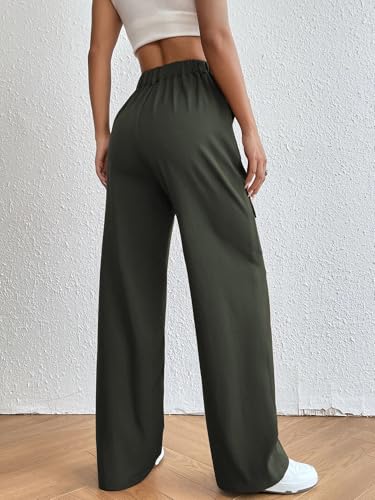 Leriya Fashion Women Cargo Pant | Woman Trousers | Womens HIGH-Waisted Pant | Women Trousers Pants Green