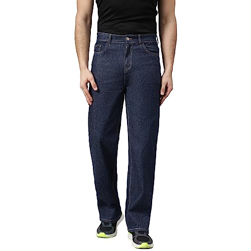 Kotty MenS Cotton Lycra Blend Relaxed Fit Mid Rise Jeans Prussian Blue