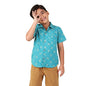 Fabindia BoyS Printed Regular Fit Shirt (1032889Blue_Blue