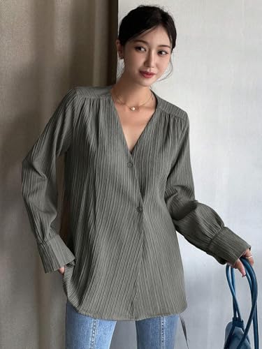 Leriya Fashion Women's Cropped Tank Top - Korean Casual Style, Long Sleeves, Medium, Green, Model LF-W2052