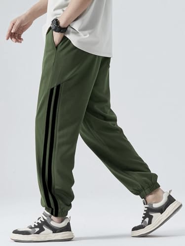 Nobero MenS Loose Sweatpants (1M-Bwjg-R0145_Olive Green