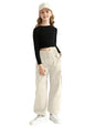 TAGAS Regular Cargo Pant ||Relaxed Trouser Joggers for Girls || (GC-45_Cream