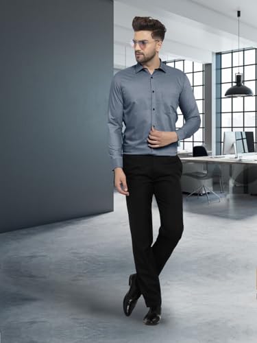 Pinkmint Mens Long Sleeve Button Down Shirt for Men Collared Casual Formal Soild Shirt