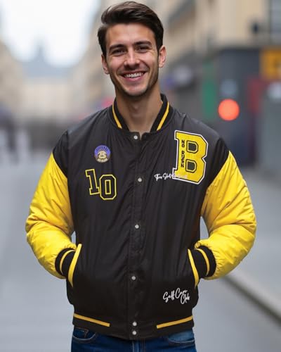 Bewakoof Mens Printed Oversized Fit Full Sleeve Stand Collar Nylon Jacket