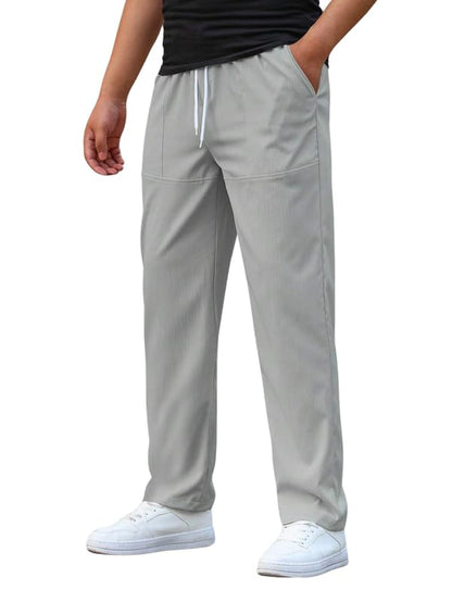SMOWKLY Mens Poly-Lycra Premium Stretch Trackpants || Wrinkle Free, Relaxed Fit, Elastic Waist, Tapered Fit || Best for Summer