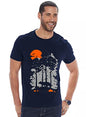 ADRO Mens Sun Printed Cotton T-Shirt (RN22-1-SUN-NB_Navy_XL)