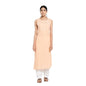 Fabindia Women Chikankari Yoke Slim Fit Long Kurta Cotton_M Orange