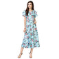 OOMPH! Womens Western & Fusion wear Midi Dresses for Women, Beach, Blue - md57