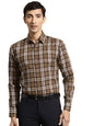 SOJANYA (Since 1958, Men's Cotton Brown & White Check Formal Shirt:Size-38