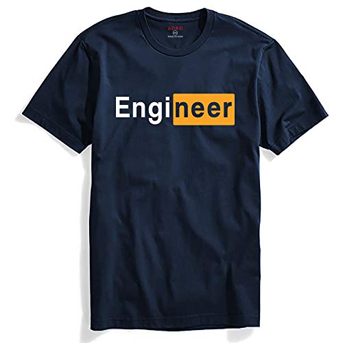 ADRO Engineer Mens Cotton Printed T-Shirt (R21-M-EGN-NB_Navy_XL)