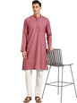 SOJANYA (Since 1958 Men's Cotton Dark Coral Solid ONLY Kurta