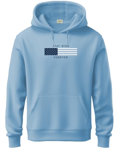 ADRO Hoodies for Men | Printed Hoodie for Men | Cotton Hoodie | Mens Hoodies | Sweatshirt for Men | Hooded Hoodie | H24-FLAG-SK-