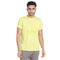 Turtle Men Polyster Cotton Sim Fit Printed Crew Neck Tshirt Lemon