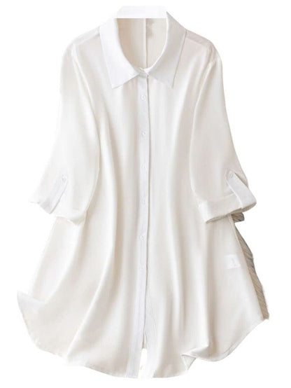 Om Sai Latest Creation Western Dress || Rayon Solid Button Front Shirt Dress For Women || Roll Tab Sleeve & Collared Neck Flared