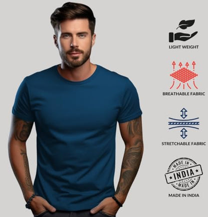 ADRO T Shirts Pack of 2 Mens Tshirts Cotton T Shirts for Men Tshirt T-Shirts Combo T Shirts Tshirts for Men Plain Solid Tshirts