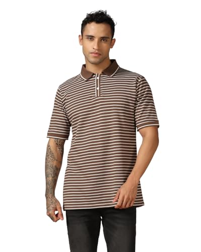 Leriya Fashion Mens Regular Fit T-Shirt (LF-MT-1049_Brown