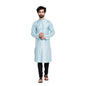 Fabindia Men Silk Slim Fit Long Kurta Viscose_L Blue