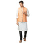Fabindia MenS Orange Linen Dobby Nehru Jacket (100518101