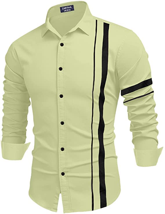 Bellstone Mens Solid Regular Fit Shirt (B-8200_Light Yelllow