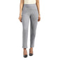BlissClub Womens Straight Work Utility Pants (WerkItStraight_Grey_Happy Herringbone