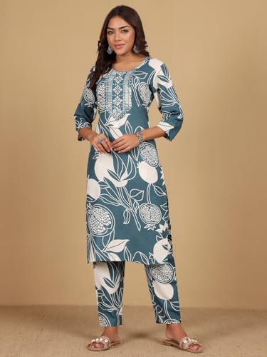 Varanga Women Round Neck Bold Print Kurta Set