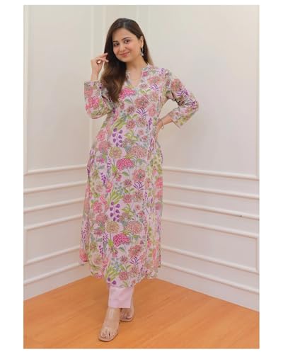 Leriya Fashion Kurta Set For Women  Printed Anarkali Kurta With Pants