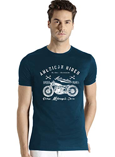 ADRO Men's Regular Fit T-Shirt (RNR-M-AME-SB-XXL_Blue_XX-Large)