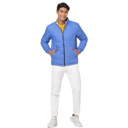 Bewakoof Mens Solid Regular Fit Full Sleeve Round Neck Poly Blend Reversible Puffer Jacket