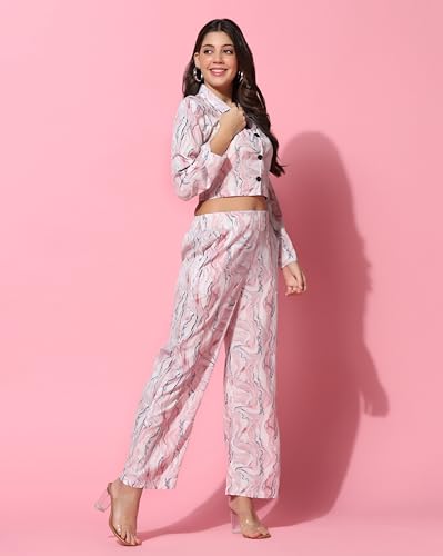 Tagdo Women'S Co-Ords Printed Dress Set (Shirt-Pair-5150)