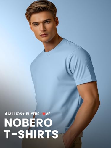 Nobero MenS Solid Regular Fit T-Shirt (1M-Twts-R0008_2_Olive Green/Powder Blue/Wine Red