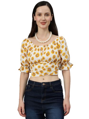Kotty WomenS Casual Bishop Sleeve Printed Multicolor Top