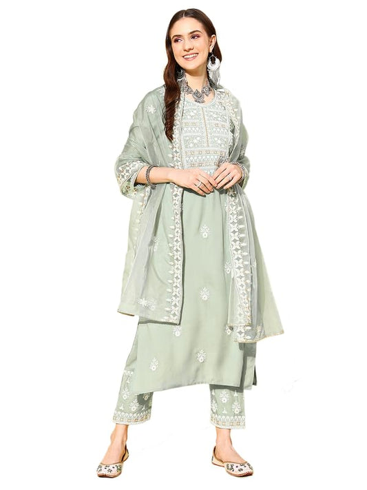 Varanga Women Magenta & White Embellished Straight Kurta ?Elegant Ethnic Wear for Women, Perfect for Casual & Festive Occasions