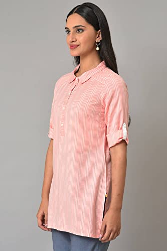 Aurelia WomenS Stripes Printed Straight Kurti | Band Collar Kurti For Women | Stripes Printed Kurti For Women | Beautiful Regula