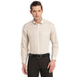 Turtle Men Cotton Linen Beige Plain Slim Fit Full Sleeve Formal Shirt