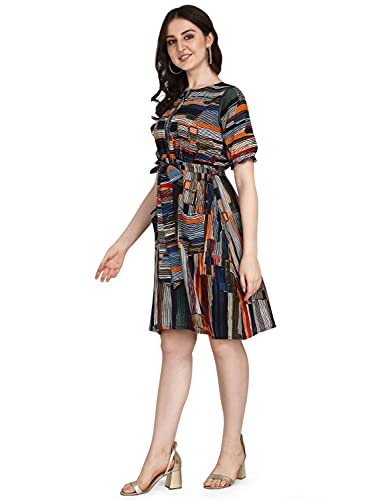 GRECIILOOKS Women's Rayon Mini Dress