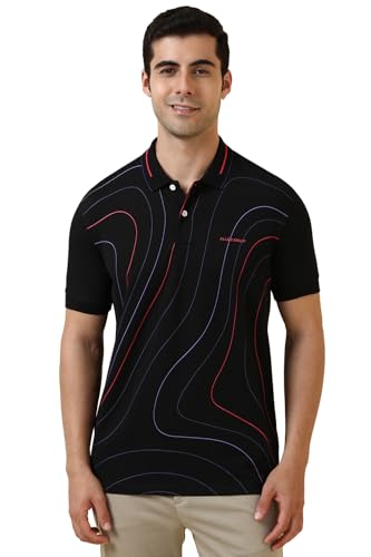 Allen Solly Men Printed Casual Cotton Polyester Polo Neck Protective Gear