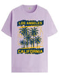 ADRO LA Surfers California Printed T-Shirt for Men - 100% Cotton, Regular Fit, Soft Breathable Fabric. (RN23-M-SRF-PU_Purple_XL)