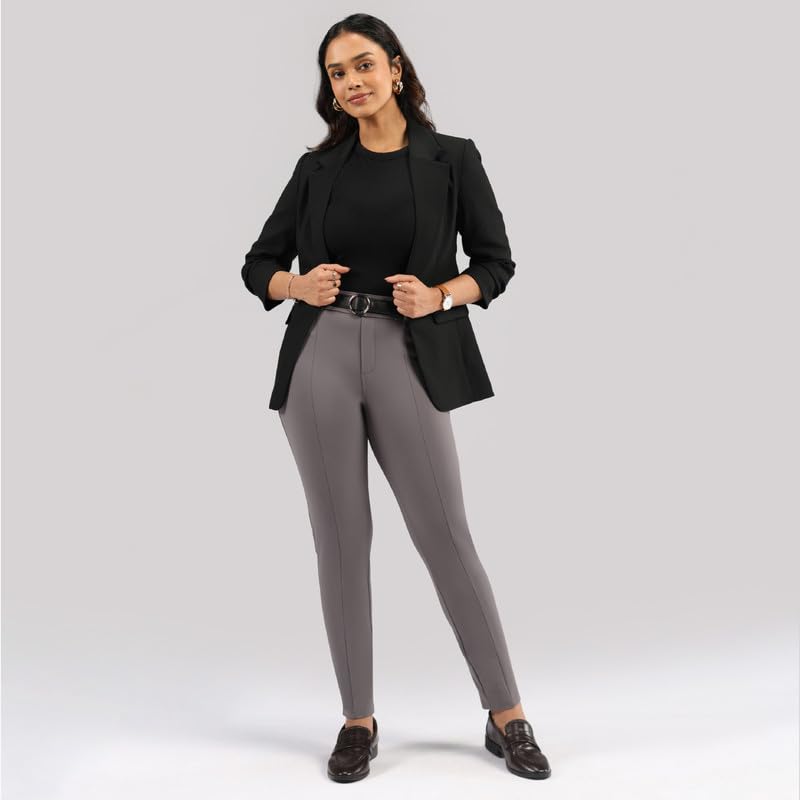 Blissclub Ultimate Cigarette Pants | 2 Pockets| Insanely Stretchy |Pintuck Designs