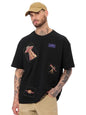 The Souled Store Antariksh Oversized T-Shirt for Men Boys Cotton Casual Half Sleeves Baggy Loose Fit Drop Shoulder Round Neck Bl