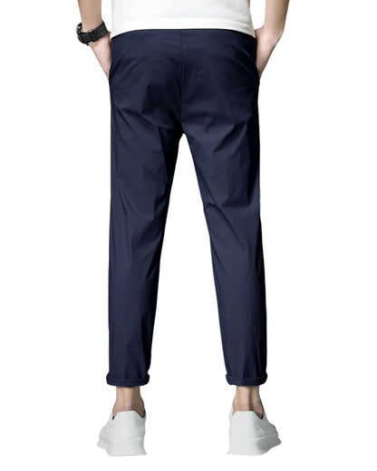 Eyebogler MenS Solid Brand Logo Track Pants Navy Blue