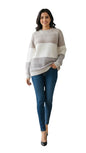 Aarika Womens Winter Wear Beige-White Colour Solid Woolen Sweater-(S-L)-(St-W-Md-09-Beige-White-L)
