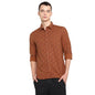 Turtle Men Khadi Slim Fit Full Sleeve Brown Casual Shirt