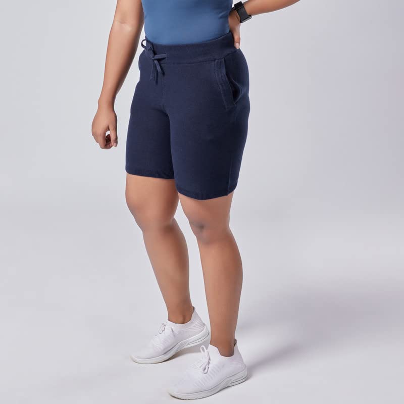 BlissClub Women Move All Day Shorts | Mid-Waist |Shorts with Pockets | Slant Pockets | Adjustable Flat Drawcord | Shorts for Wom