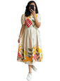 ANNI DESIGNER Women's Pure Reyon Anarkali Printed Kurta | Floral Flower Design Print | Anarkali Kurti for Women | Western Maxi Fit & Flare Dress | Casual Spring and Everyday Wear