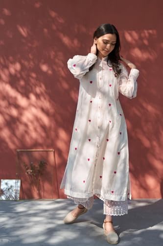 ANNI DESIGNER Women's Rayon Viscose Embroidered A-Line Kurta with Pant
