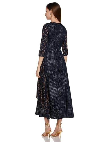W for Woman Heavy Festive Gillet Kimono Jumpsuit with Metallic Embroidery