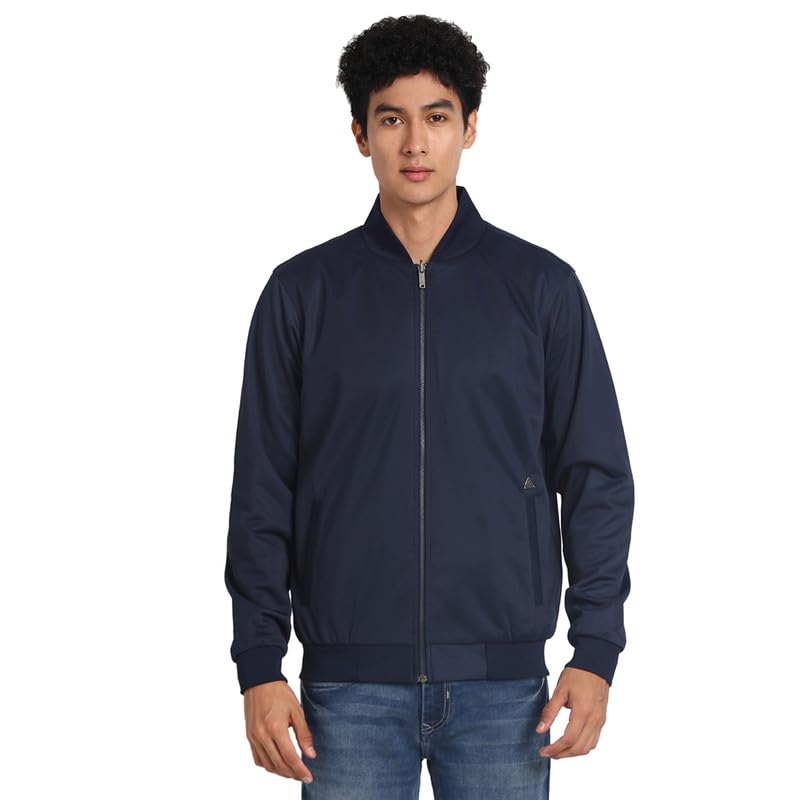Turtle Men Cotton Stretch Navy-Black Plain Regular Fit Full Sleeve Casual Reversible Windcheater