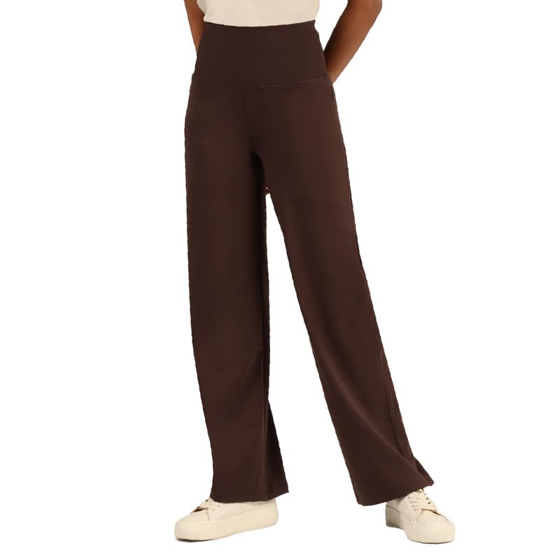 BlissClub Ultimate Sculpt Wide - Legged Pants, Ribbed Waistband, Wide Silhouette, 2 Zippered Pockets,Tall Above 55