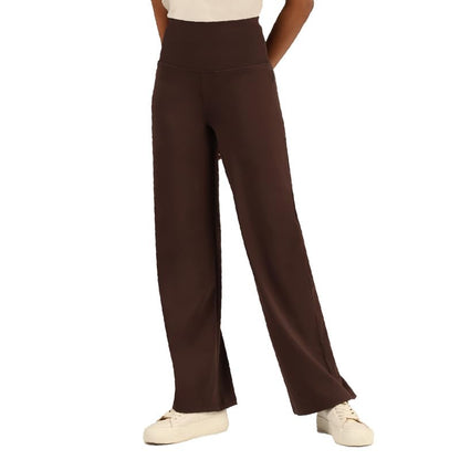 BlissClub Ultimate Sculpt Wide - Legged Pants, Ribbed Waistband, Wide Silhouette, 2 Zippered Pockets,Tall Above 55